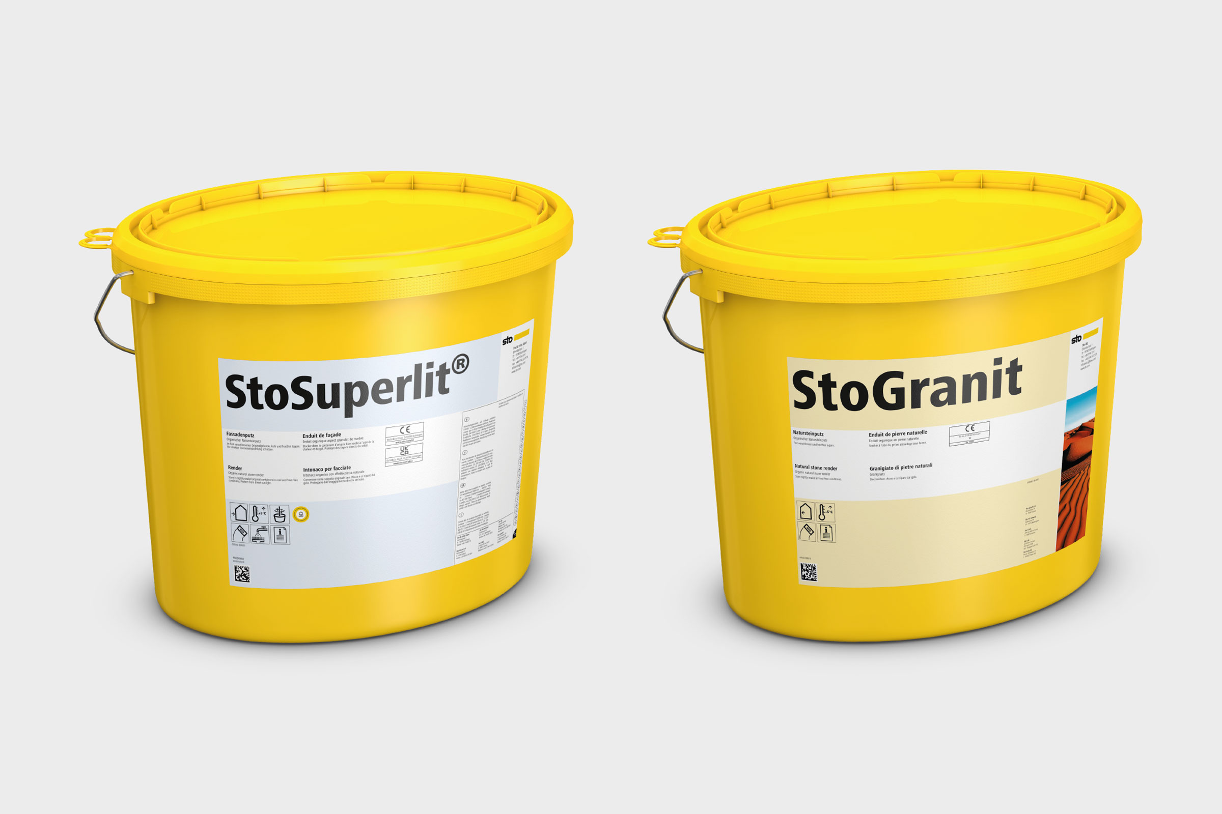 Kbelík mozaikové dekorativní omítky StoSuperlit a StoGranit