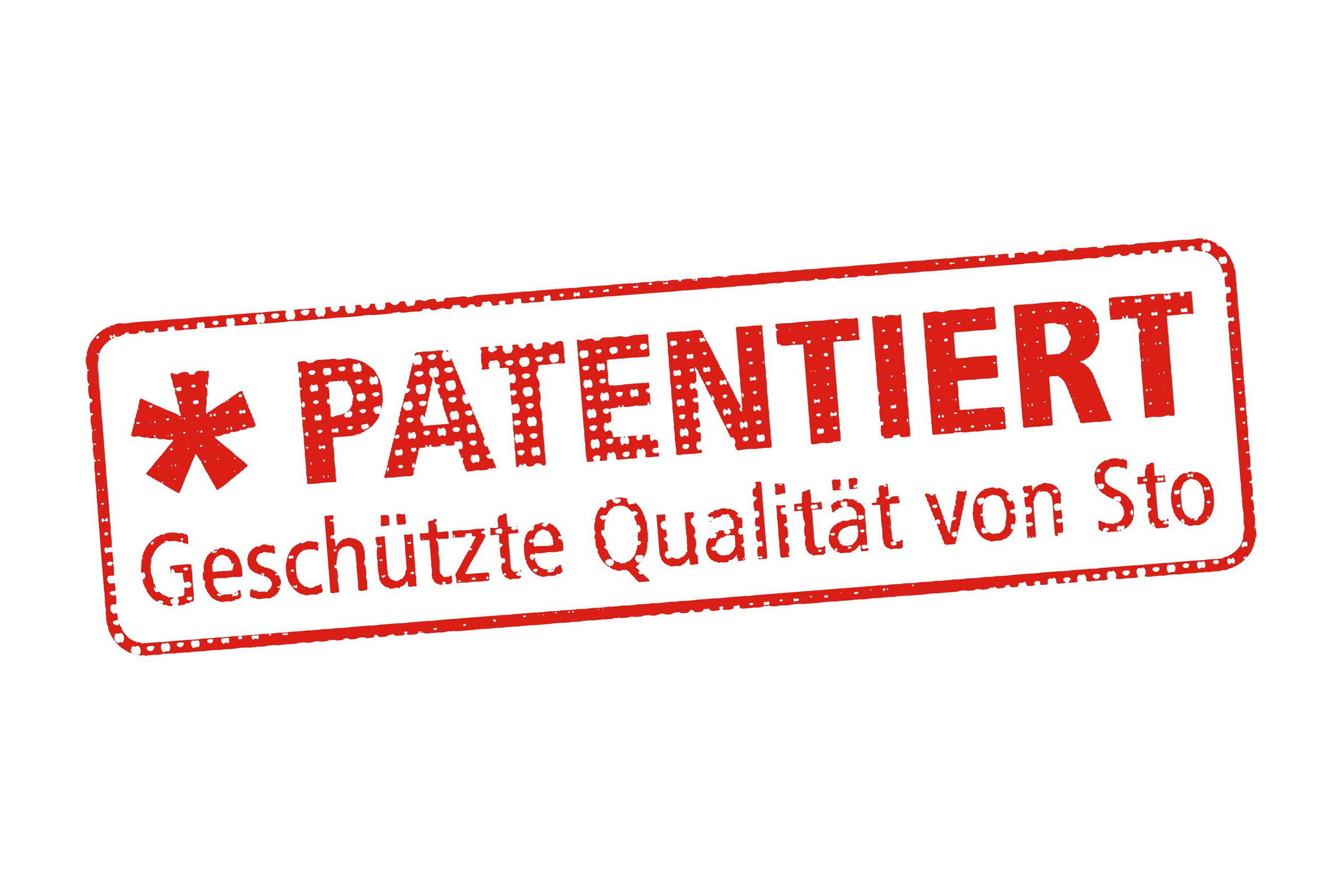 Red stamp: patented – trademark-protected quality from Sto