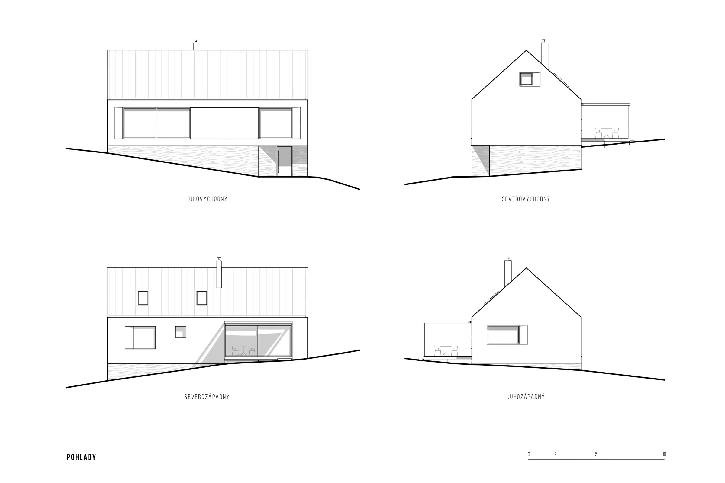 Pohledy na RD Hrabkov z presskitu architekta