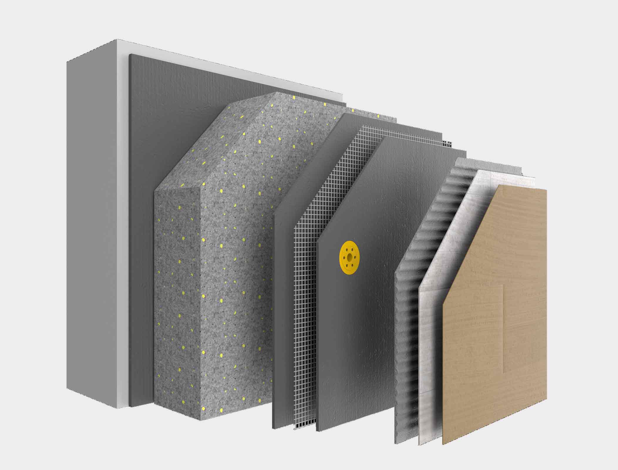 Skladba zateplovacího systému StoTherm Vario s obkladovými pásy StoCleyer W.