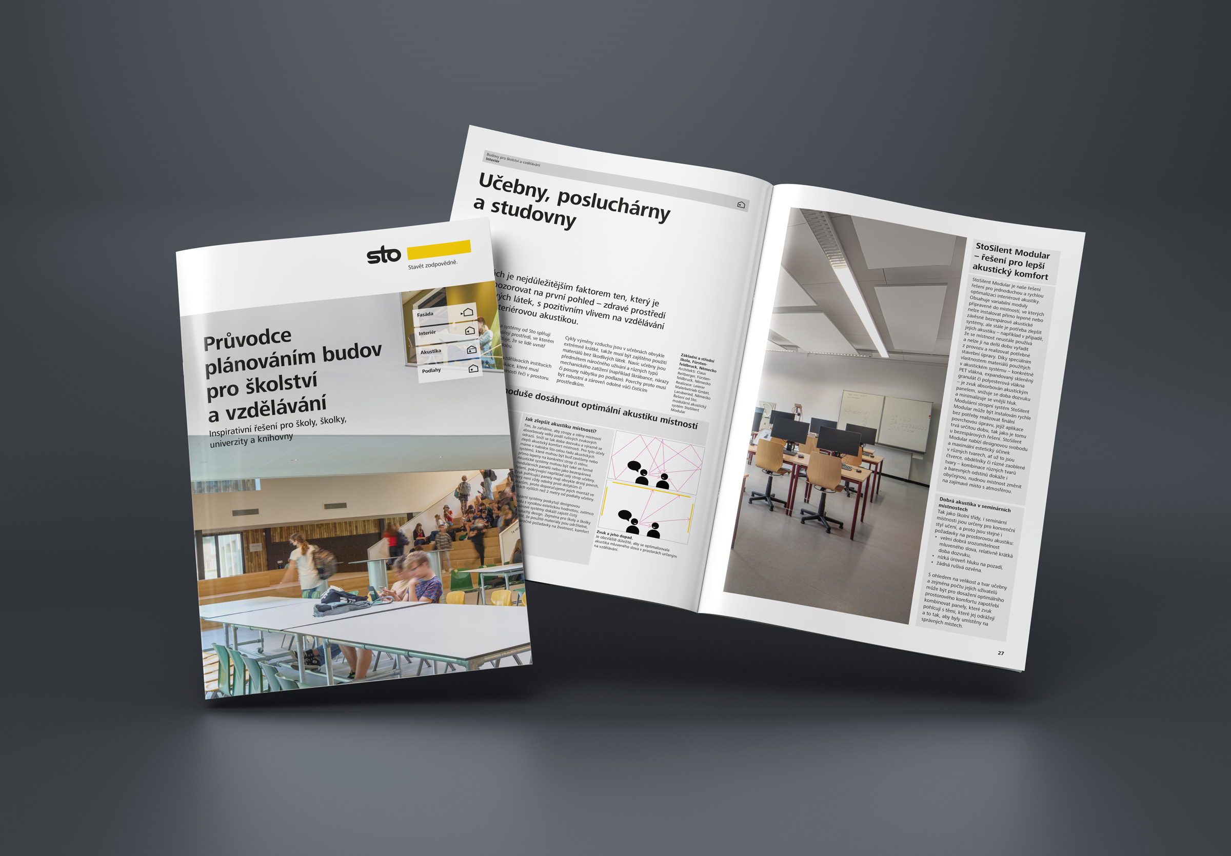 Publikace Průvodce plánováním budov pro školství s praktickými doporučeními pro návrh škol.